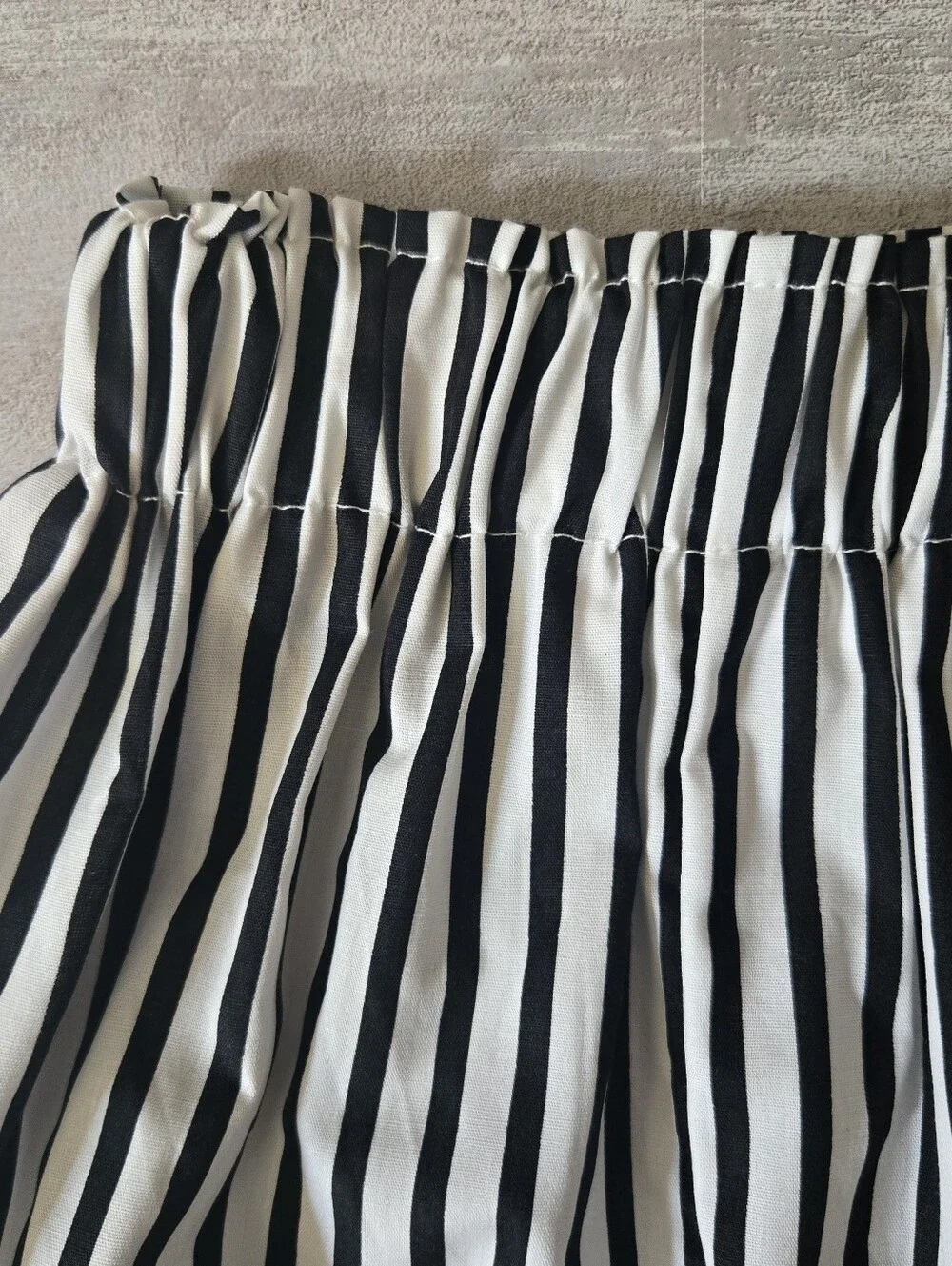Baby Black & White Stripe Bloomer Shorts Summer High Waisted Diaper Cover 12-18M